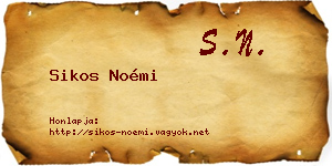 Sikos Noémi névjegykártya